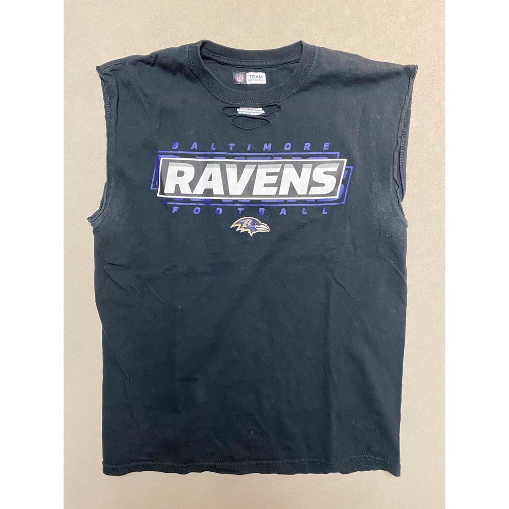 NFL Team Apparel Baltimore Ravens Sleeveless Muscle Tee Black Mens Medium